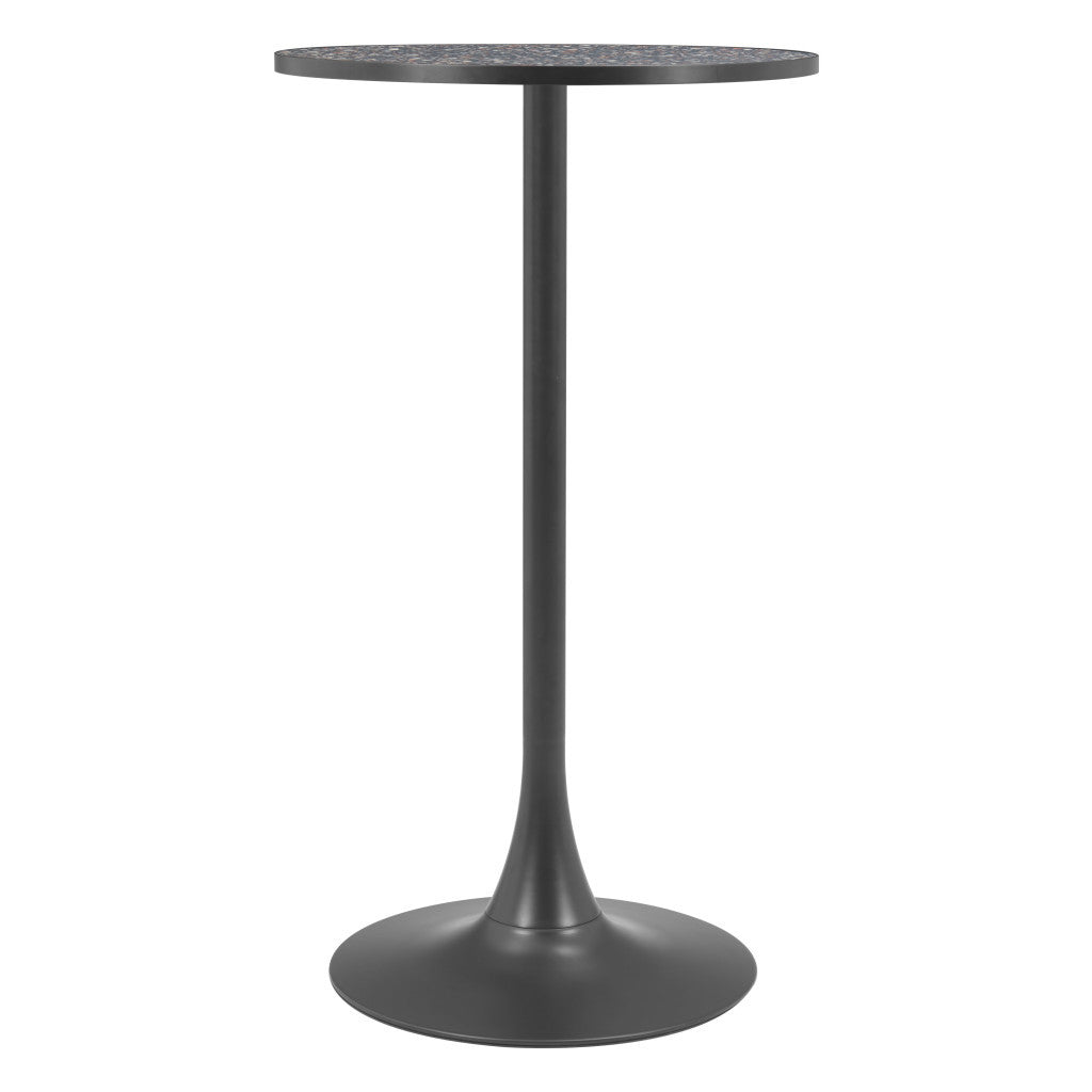 24" Black Wood Rounded Bar Table-2