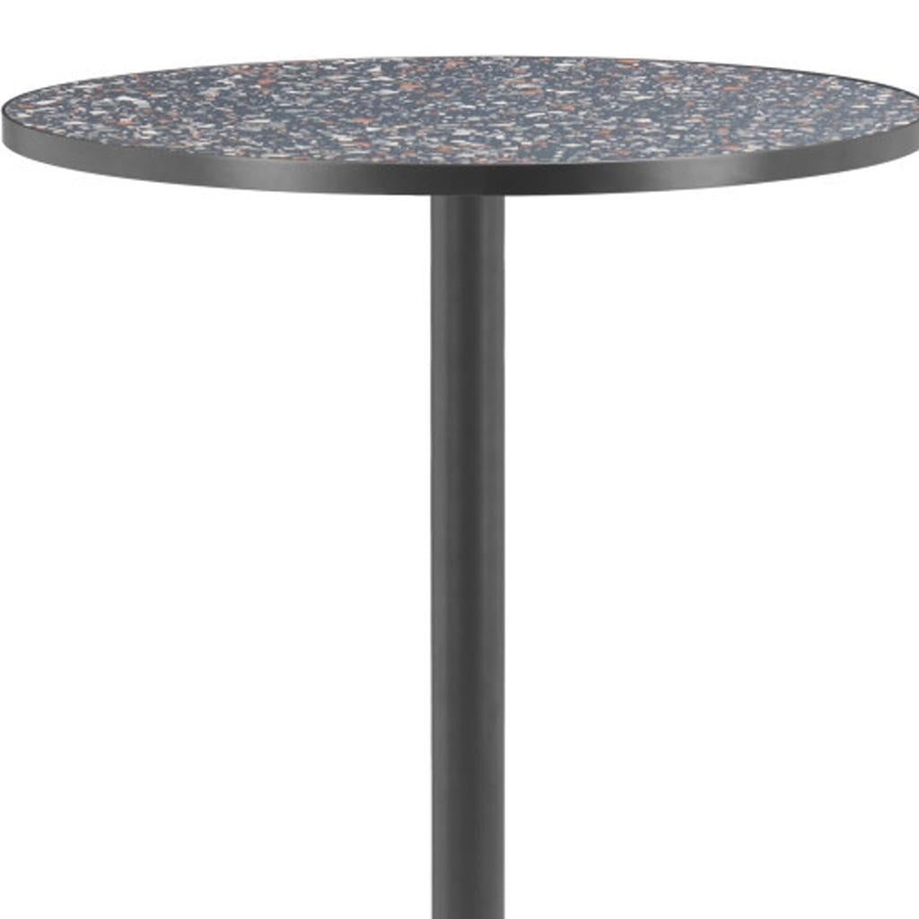 24" Black Wood Rounded Bar Table-5