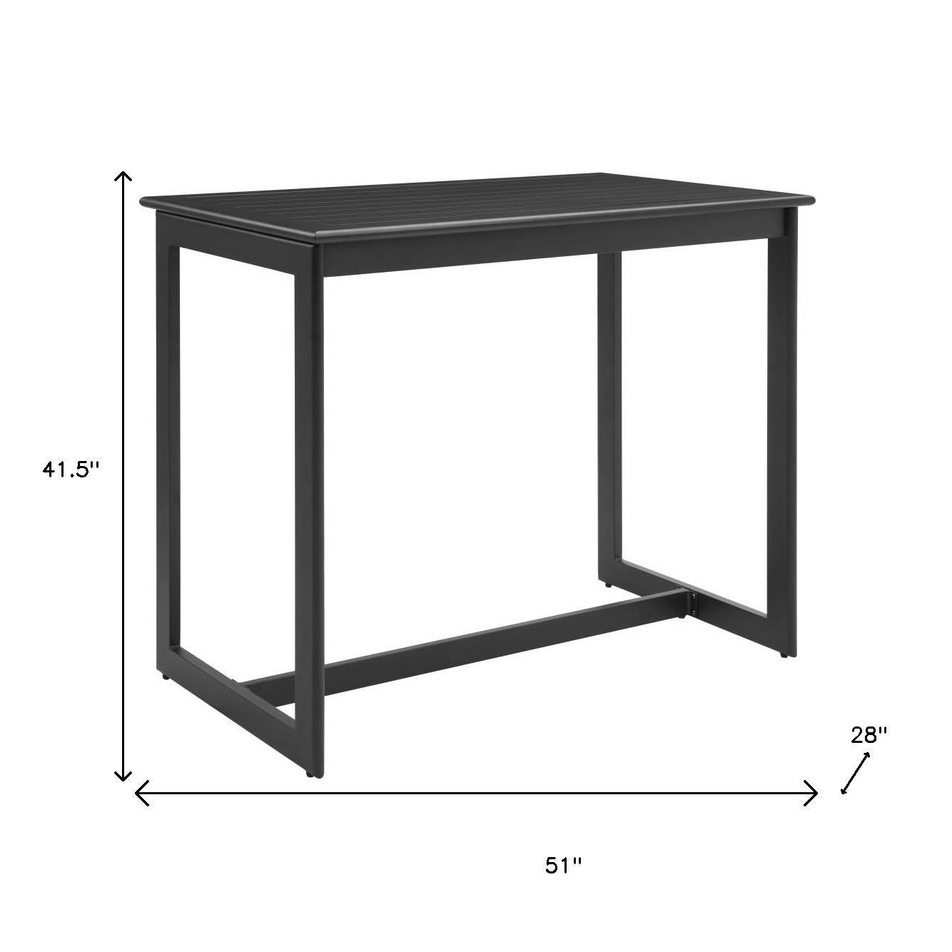 51" Black Aluminum Bar Table-8