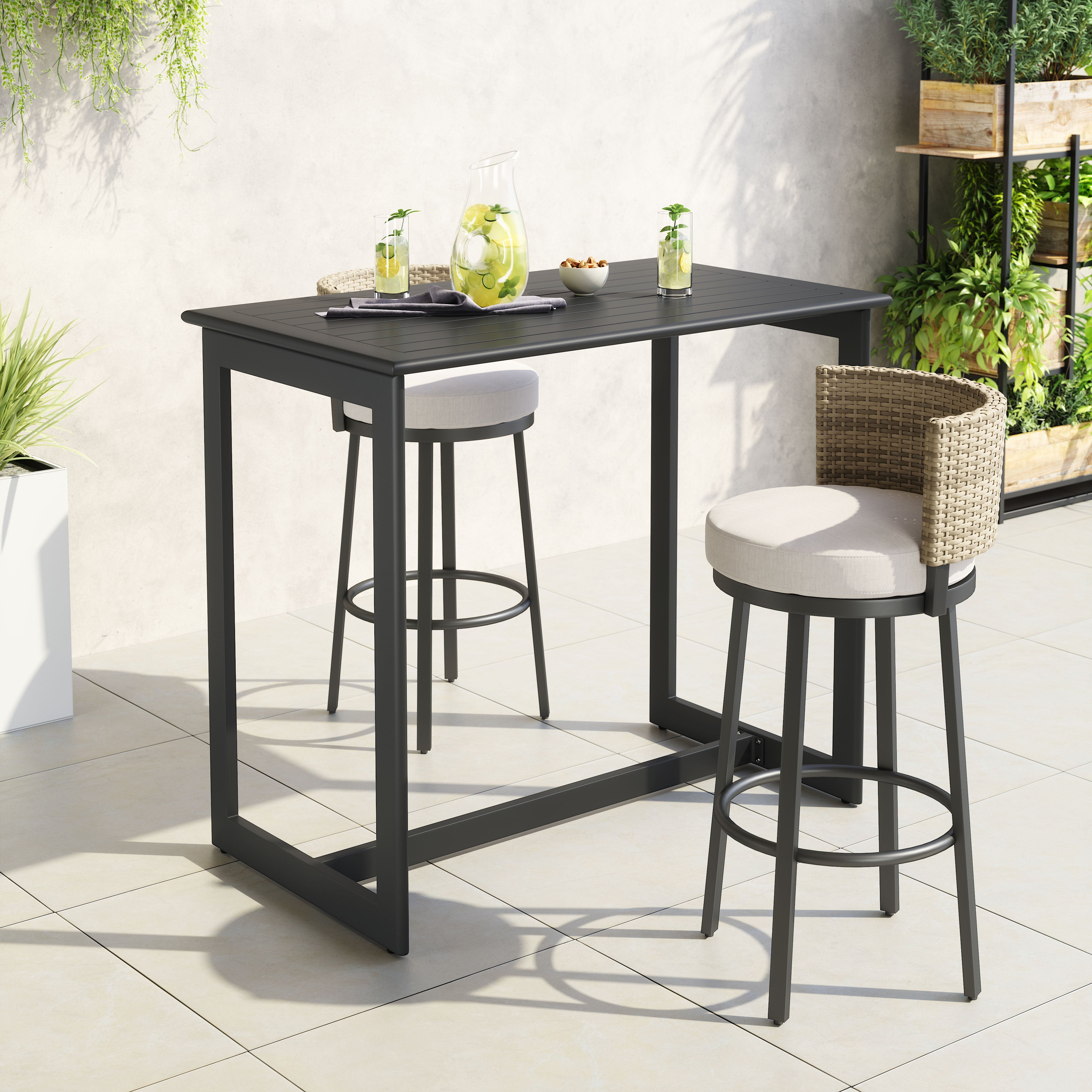 51" Black Aluminum Bar Table-6