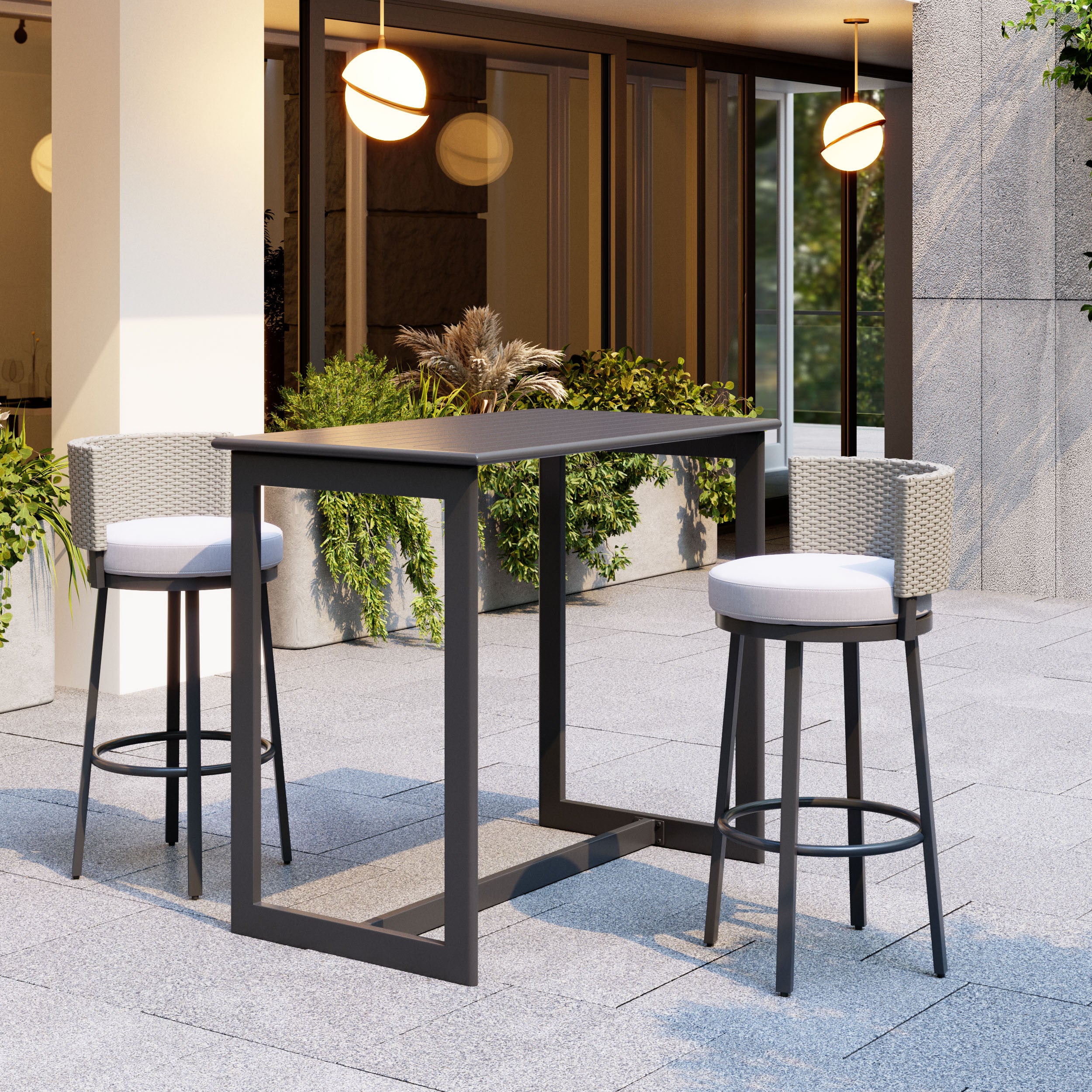 51" Black Aluminum Bar Table-7