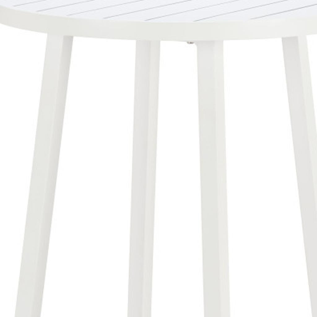24" White Aluminum Rounded Bar Table-5