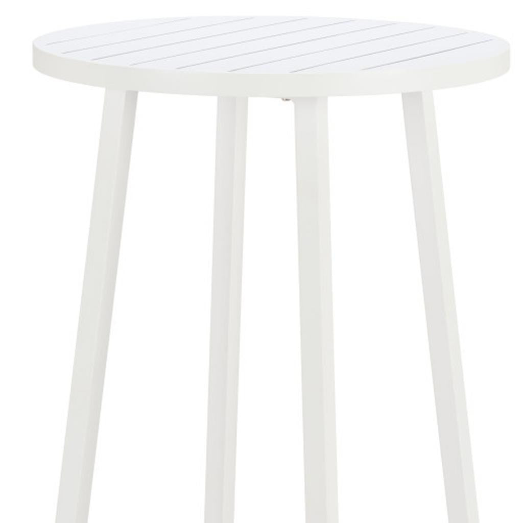 24" White Aluminum Rounded Bar Table-6