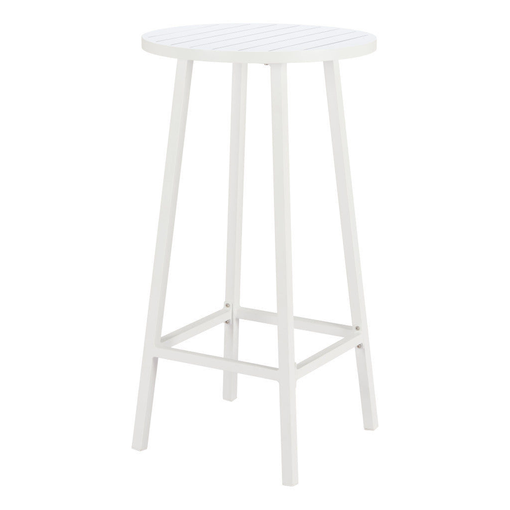 24" White Aluminum Rounded Bar Table-0