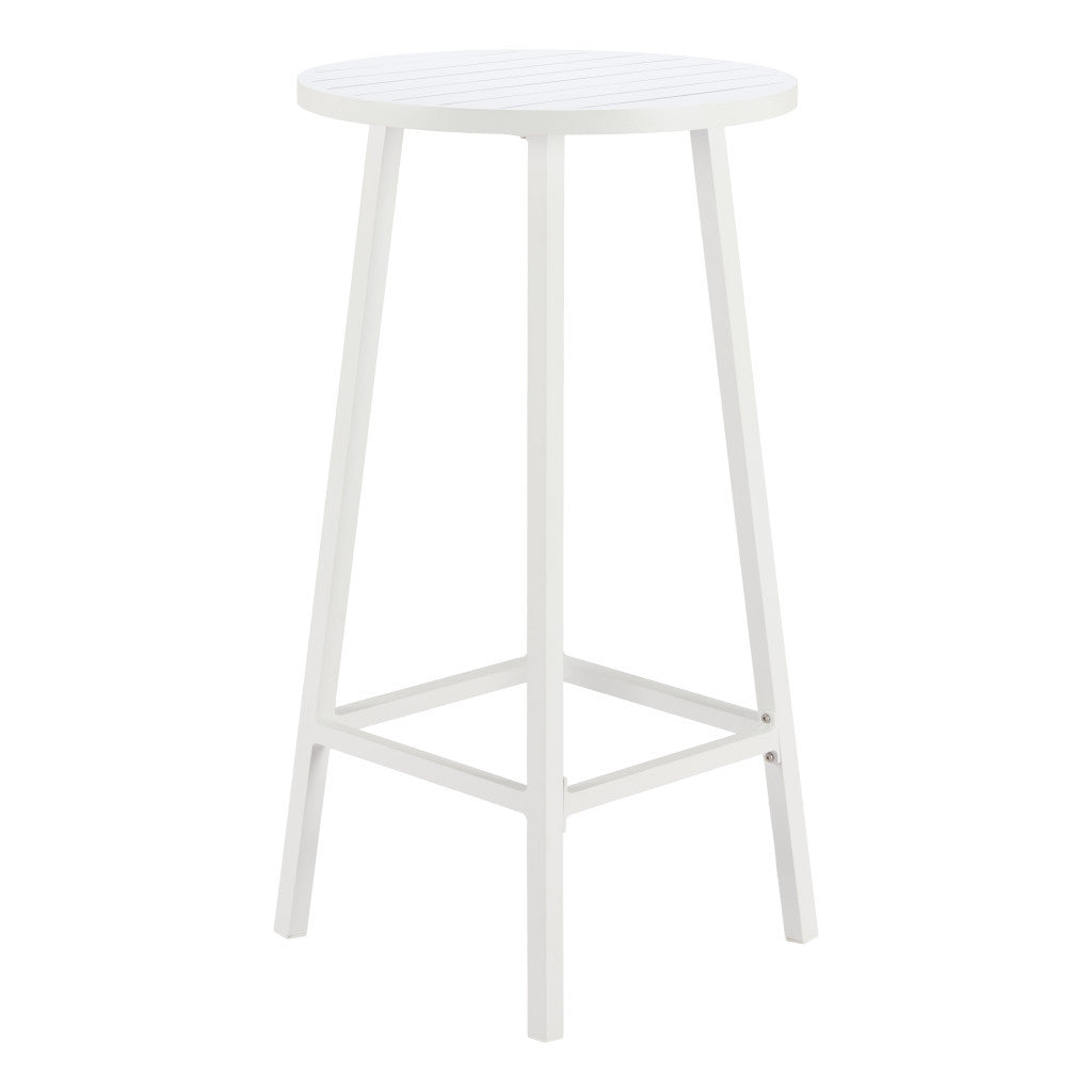 24" White Aluminum Rounded Bar Table-1