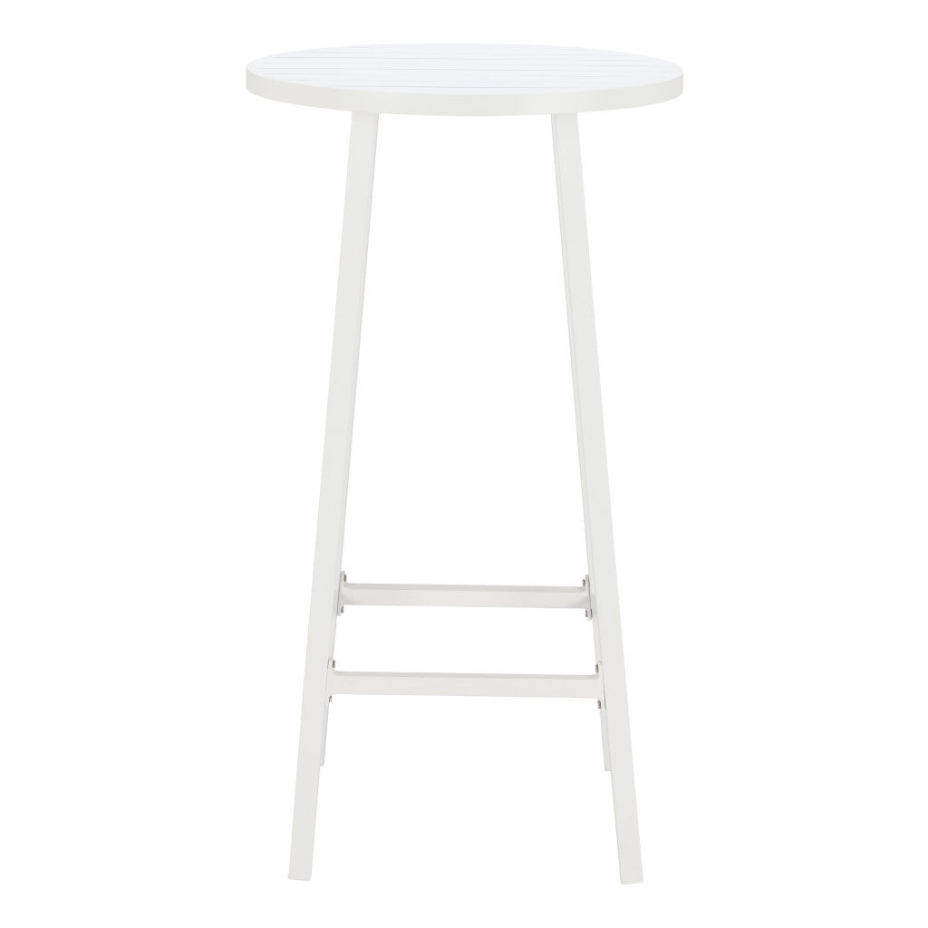 24" White Aluminum Rounded Bar Table-2
