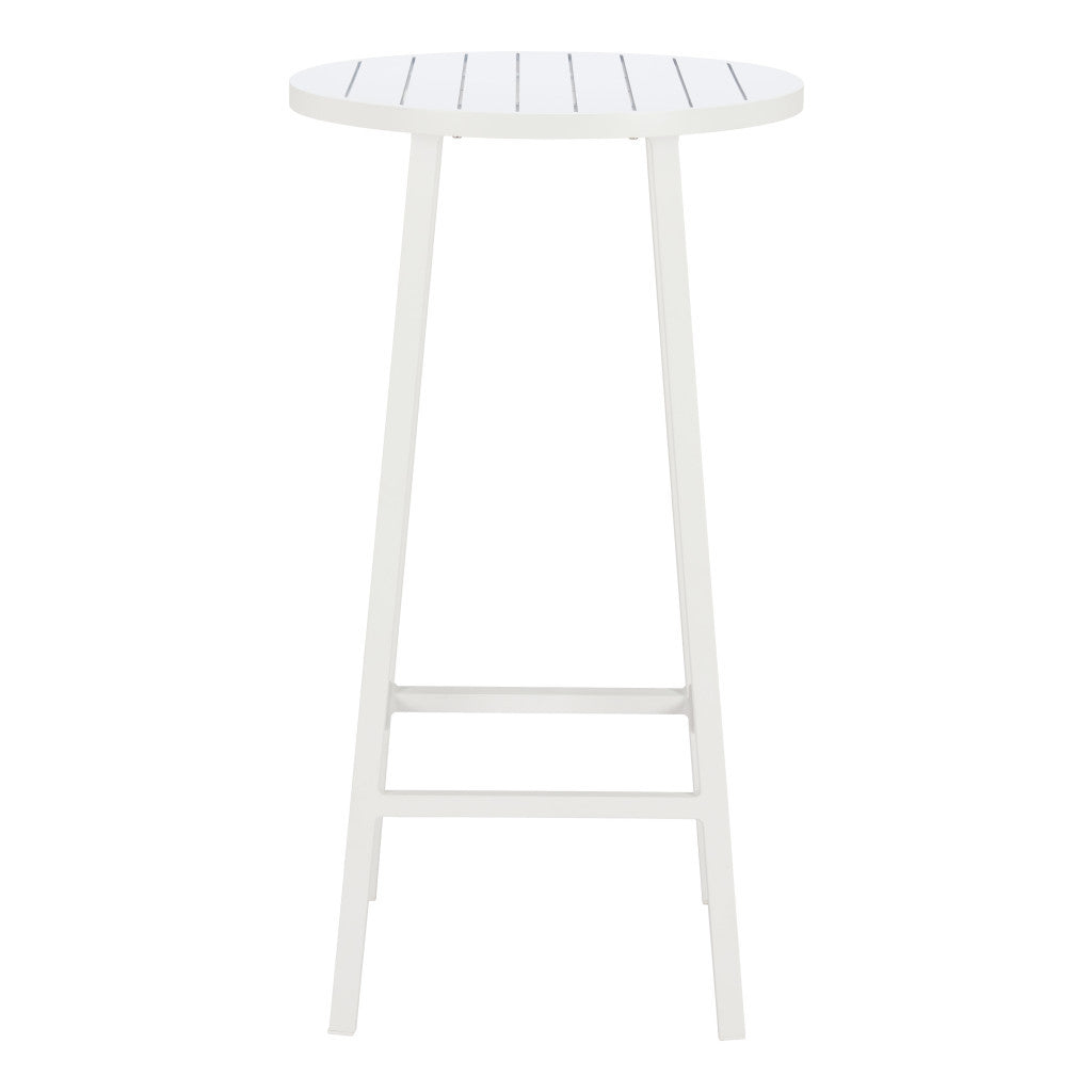 24" White Aluminum Rounded Bar Table-3