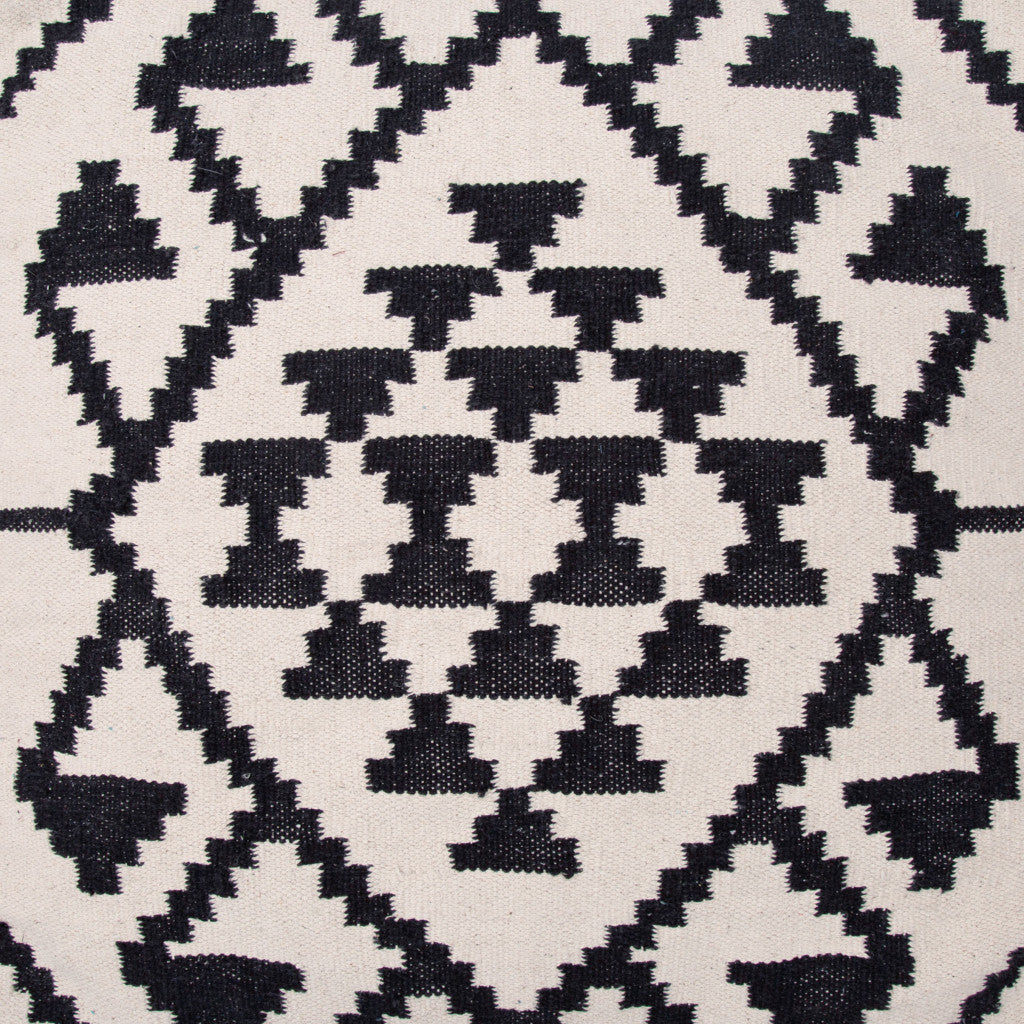 24" Black Cotton Ottoman-7