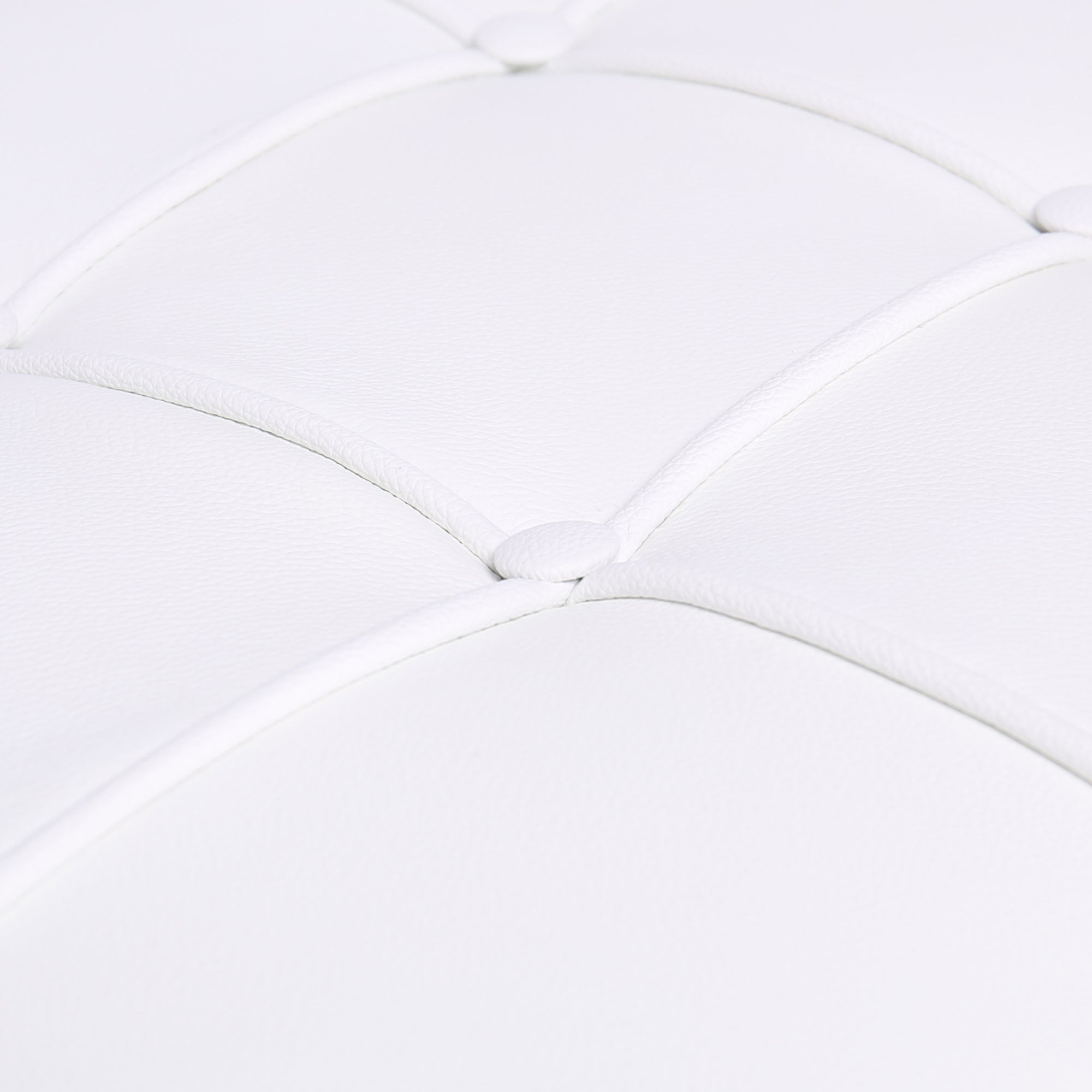 20" White and Silver Leather Tufted Ottoman-7