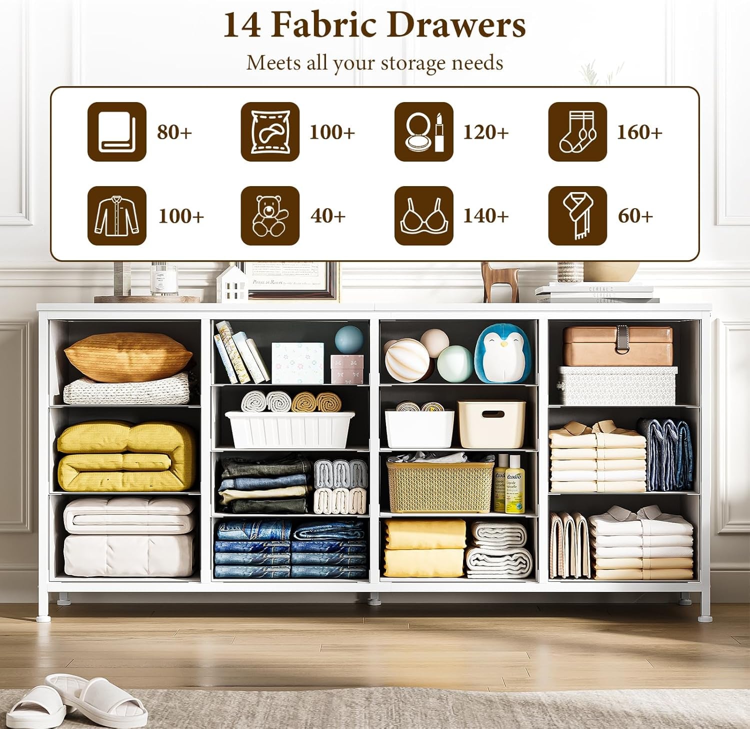 Ultramodern White 63 Inch TV Stand With Integrated Storage-4