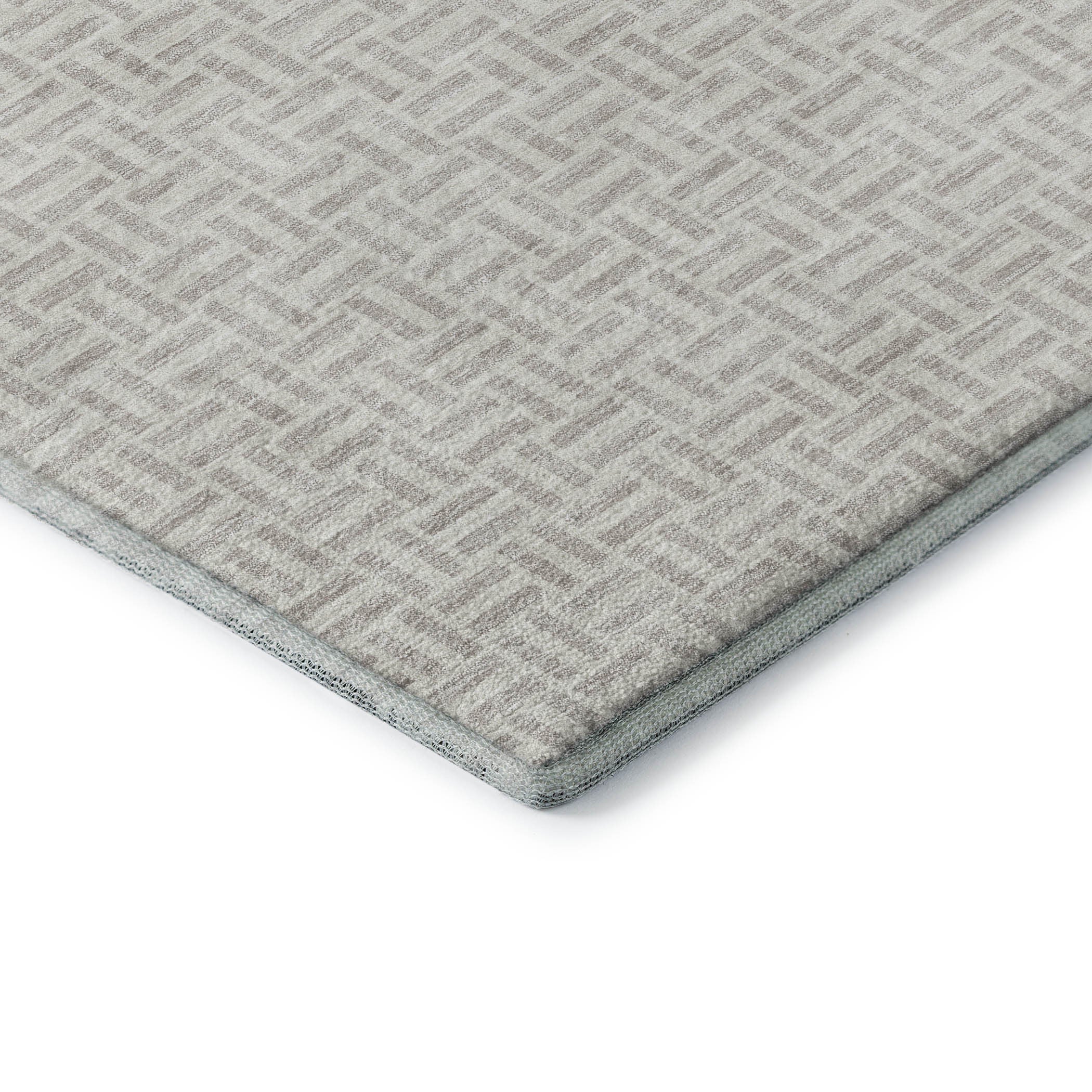 5' X 8' Taupe And Ivory Geometric Washable Area Rug With UV Protection-6