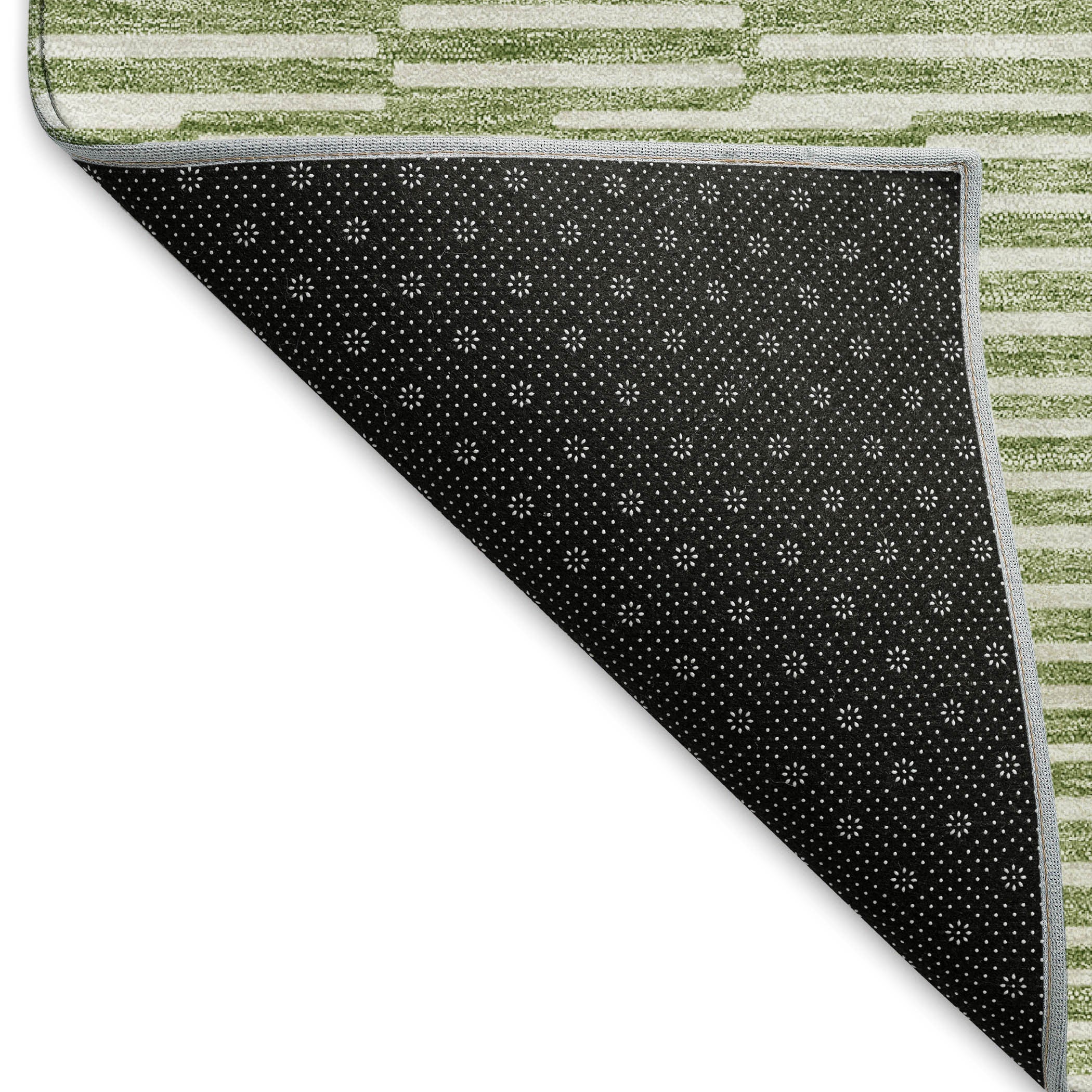 5' X 8' Green And Ivory Abstract Geometric Washable Area Rug With UV Protection-5