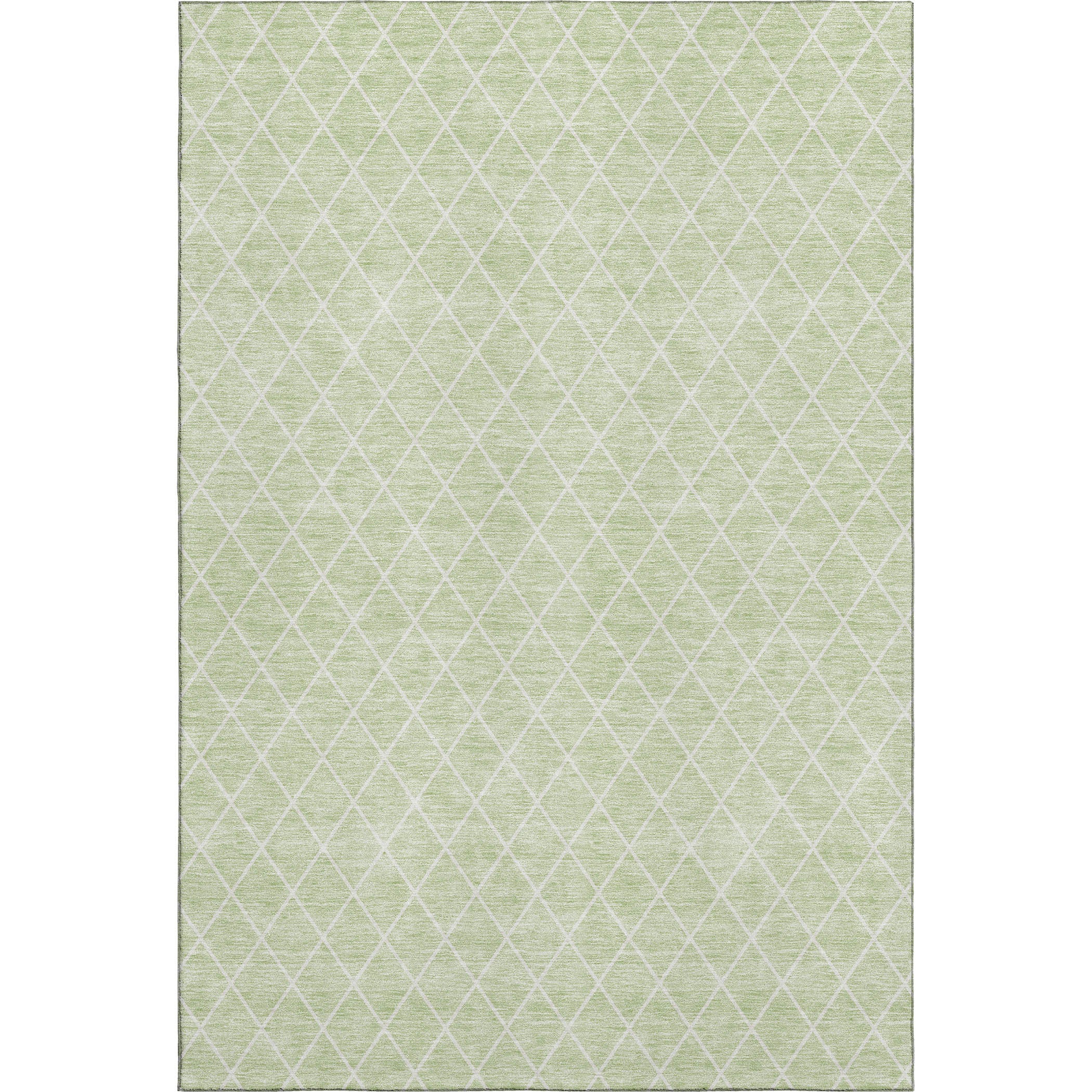 5' X 8' Mint Green And Ivory Geometric Washable Area Rug With UV Protection-0