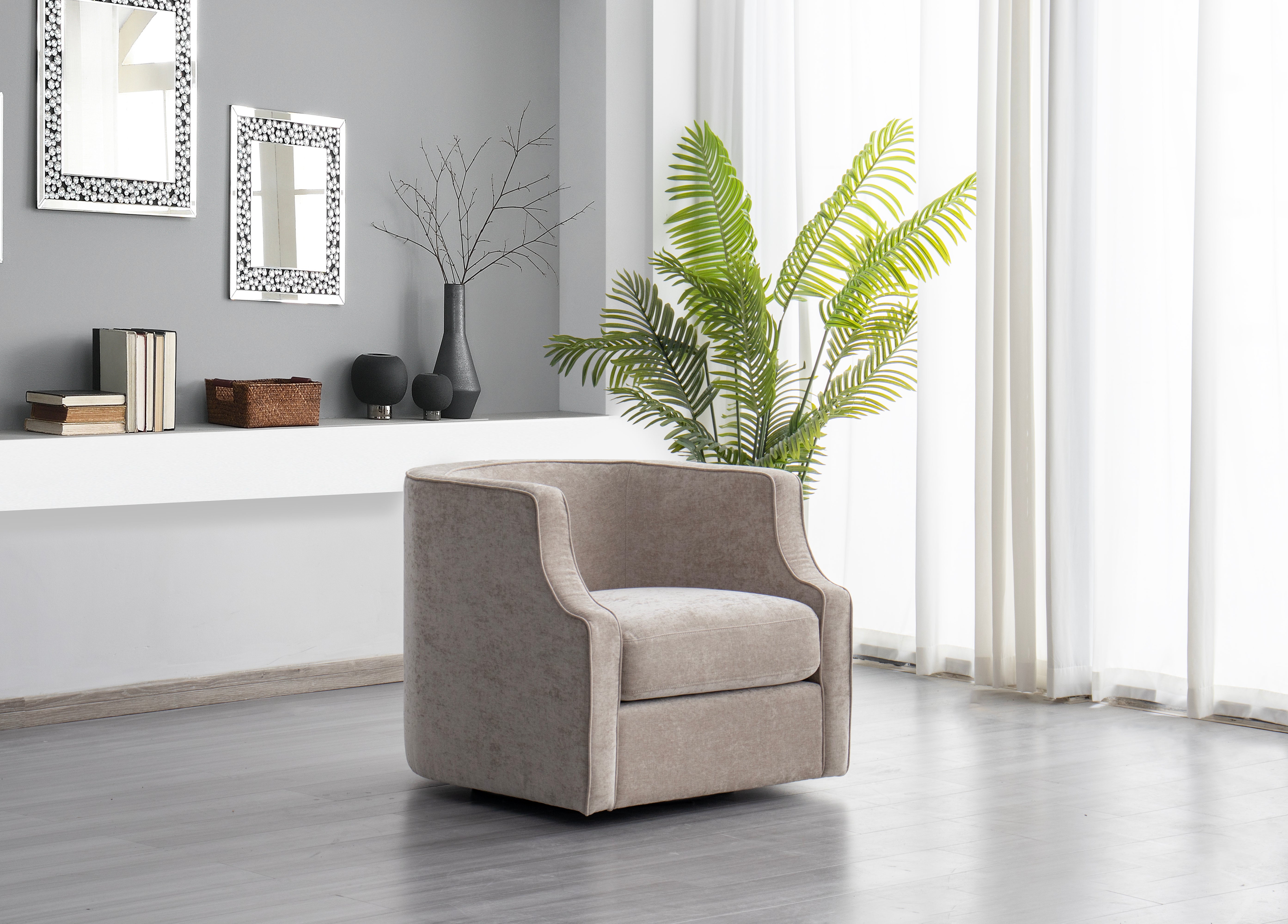 32" Beige Fabric Upholstered Arm Chair-7