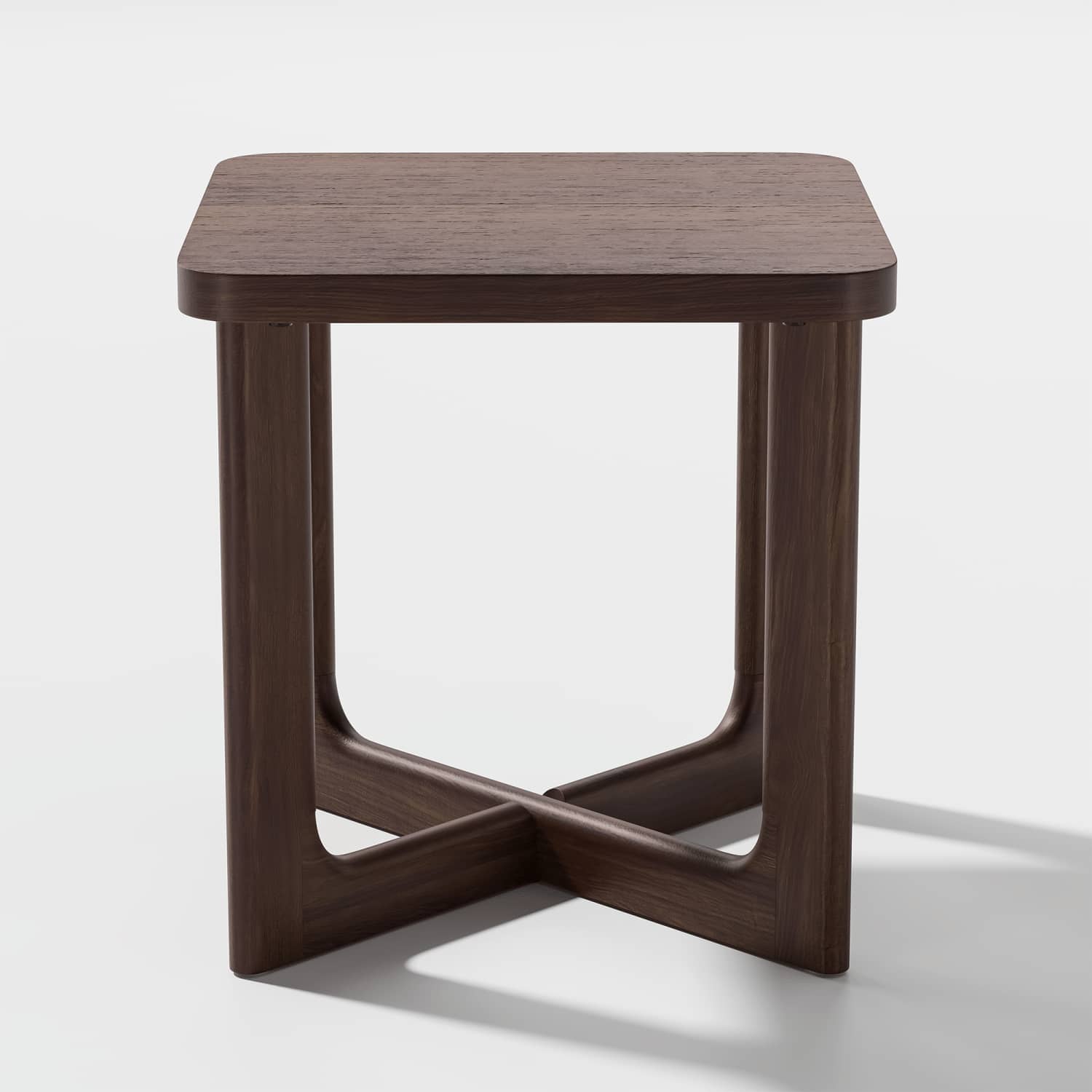 24" Brown Wood Square Cross Legs End Table-2
