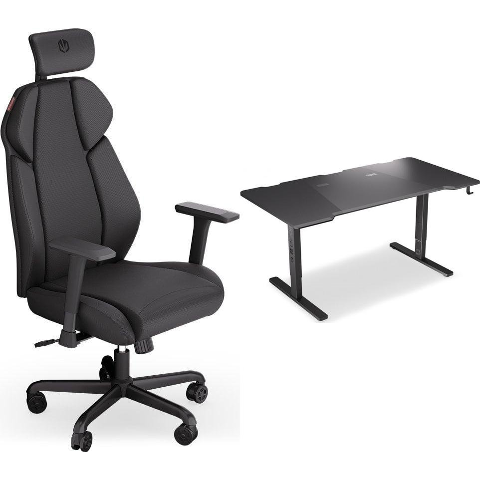 Fotel Endorfy Fotel Endorfy Meta BK czarny (EY8A005) + Biurko Atlas L Czarne 150cm x 78cm (M-9120930)-0