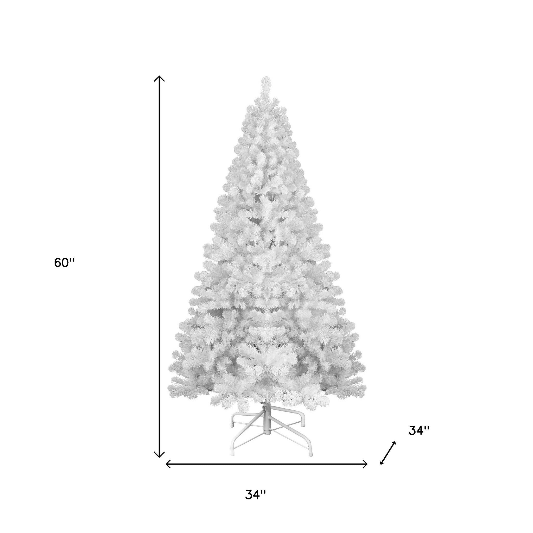 5' White Full Spruce Christmas Tree-5