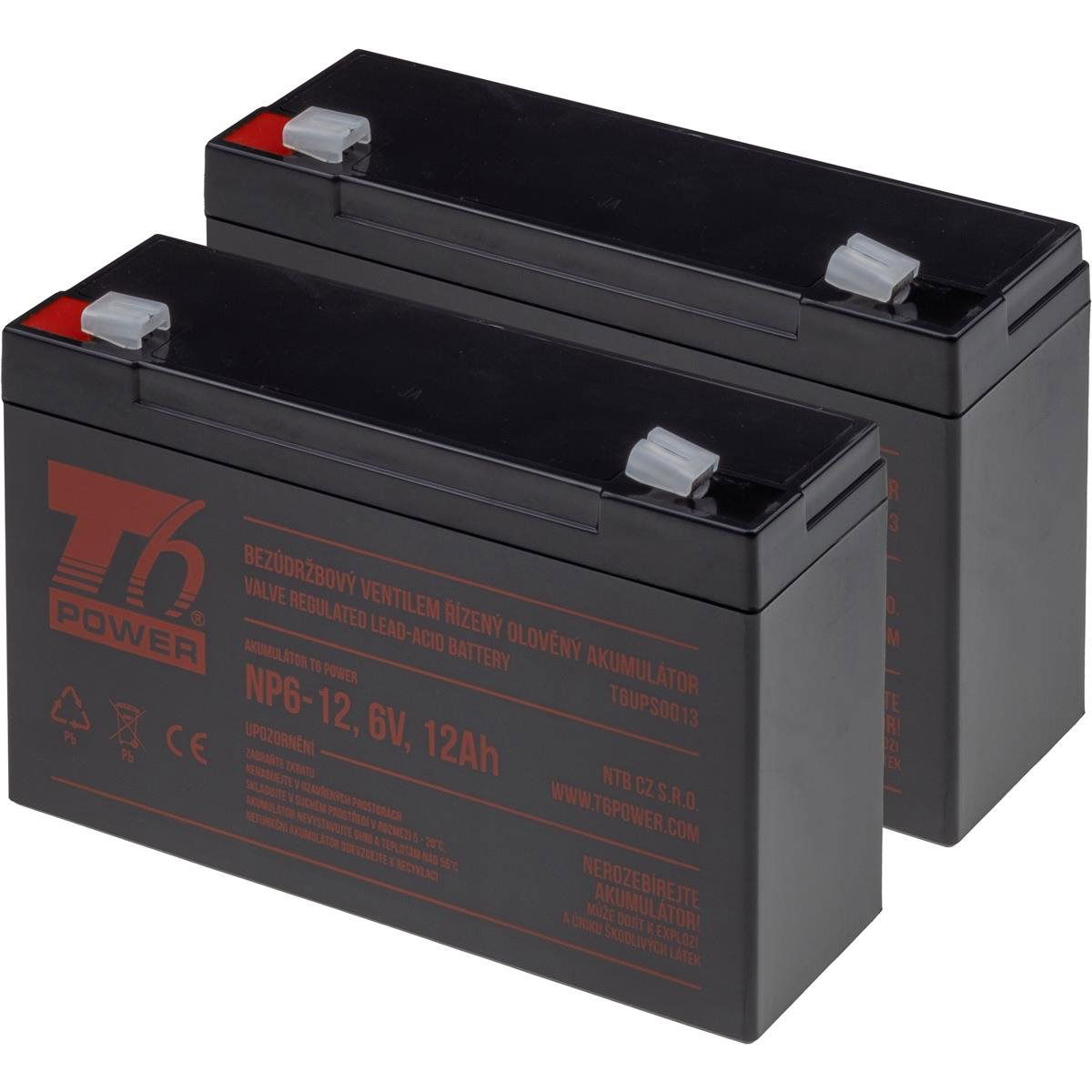 Battery set T6 Power for APC Back-UPS BK575C, VRLA, 6 V (T6APC0012_v86747)-0