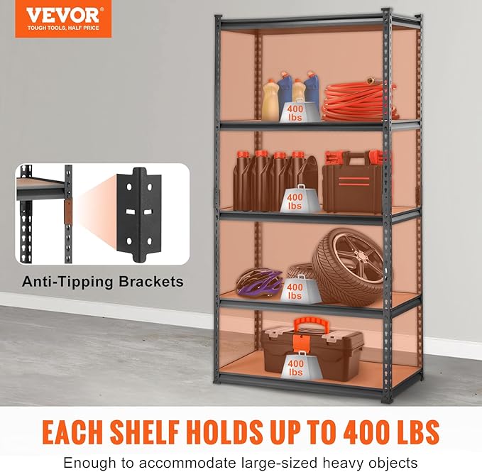 VEVOR utility storage shelves side view