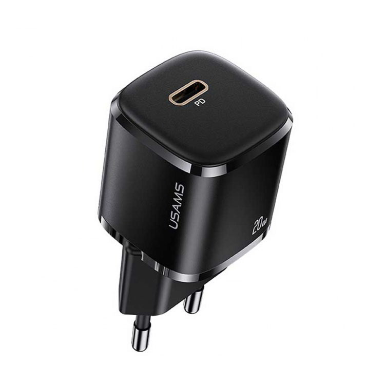 USAMS TRAVEL CHARGER 1XUSB-C T36 MINI 20W BLACK (USA000813)-0