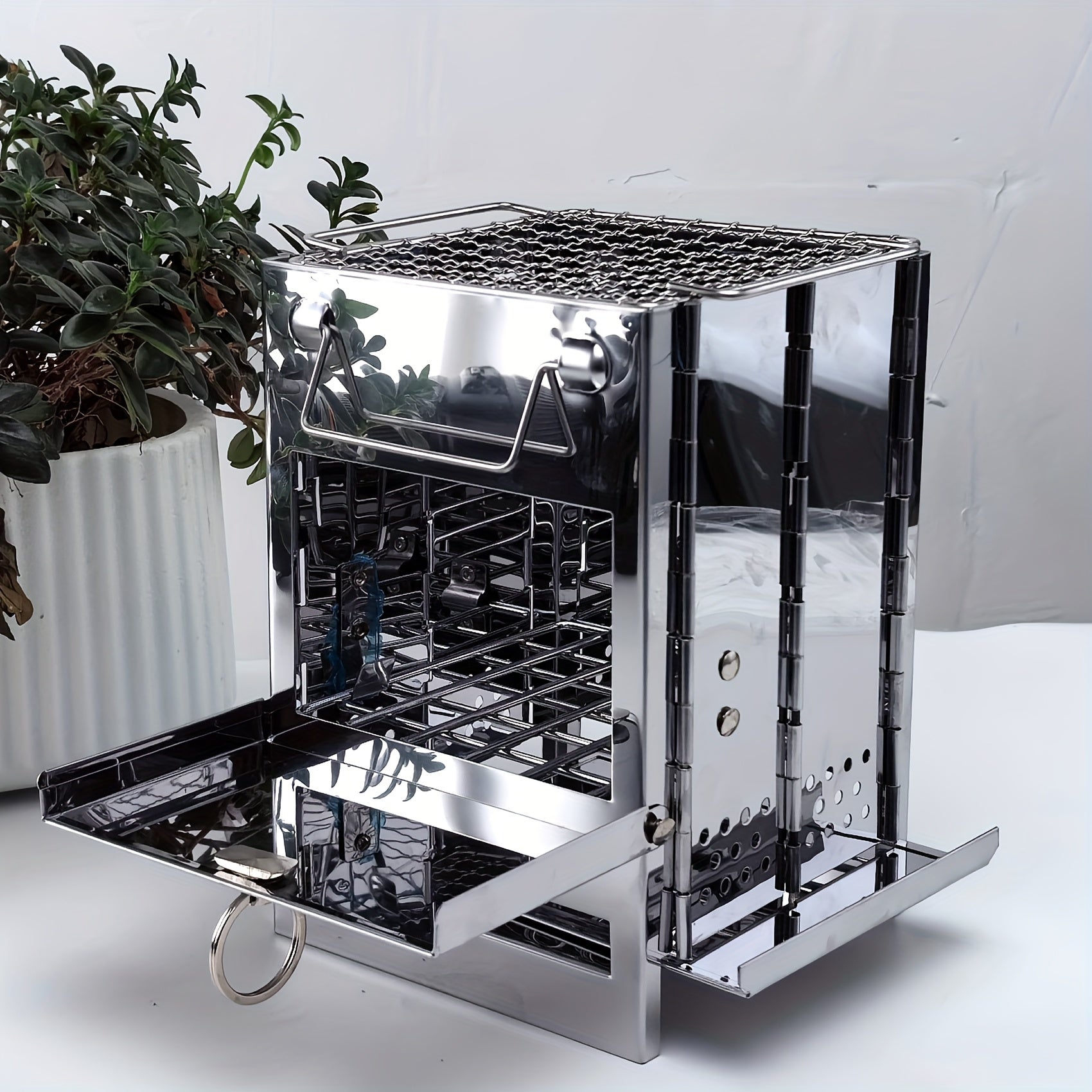 Folding Grill Mini BBQ Firewood Stove-2