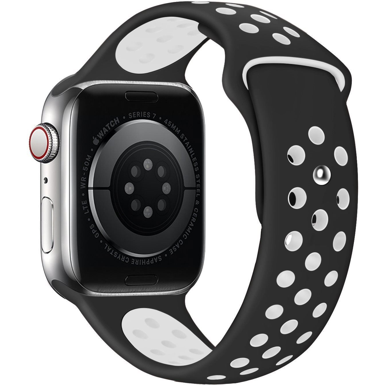 Eternico Sporty Apple Watch 38mm / 40mm / 41mm - Pure White and Black (AET-AWSP-WhBl-38)-0