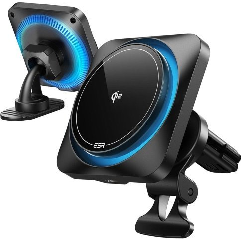 Ładowarka ESR ESR HALOLOCK CRYOBOOST MAGNETIC MAGSAFE DASHBOARD & VENT CAR MOUNT WIRELESS CHARGER QI2 15W FROSTED ONYX (4894240229286)-0