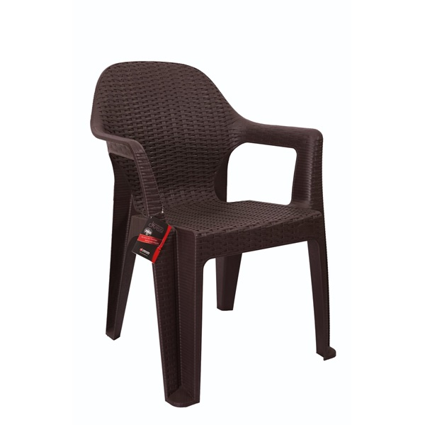 IRIS GF-900BR Polo barna műanyag rattan karfás kerti szék (GF-900BR)-0