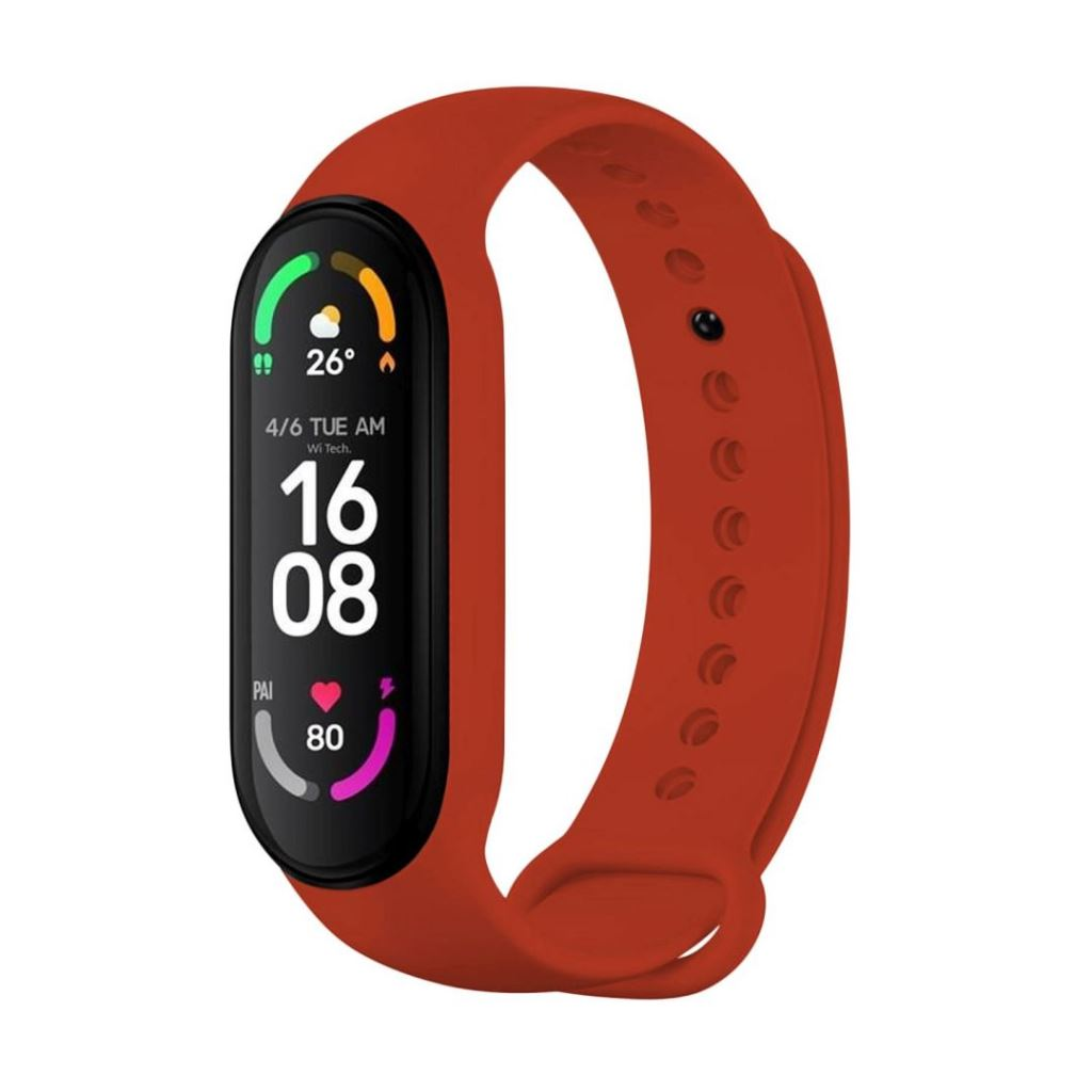 FIXED FIXSSTB-989-RD Силиконова каишка за смарт часовници Xiaomi Band 7/ Mi Band 6/ Mi Band 5, червена (FIXSSTB-989-RD)-0
