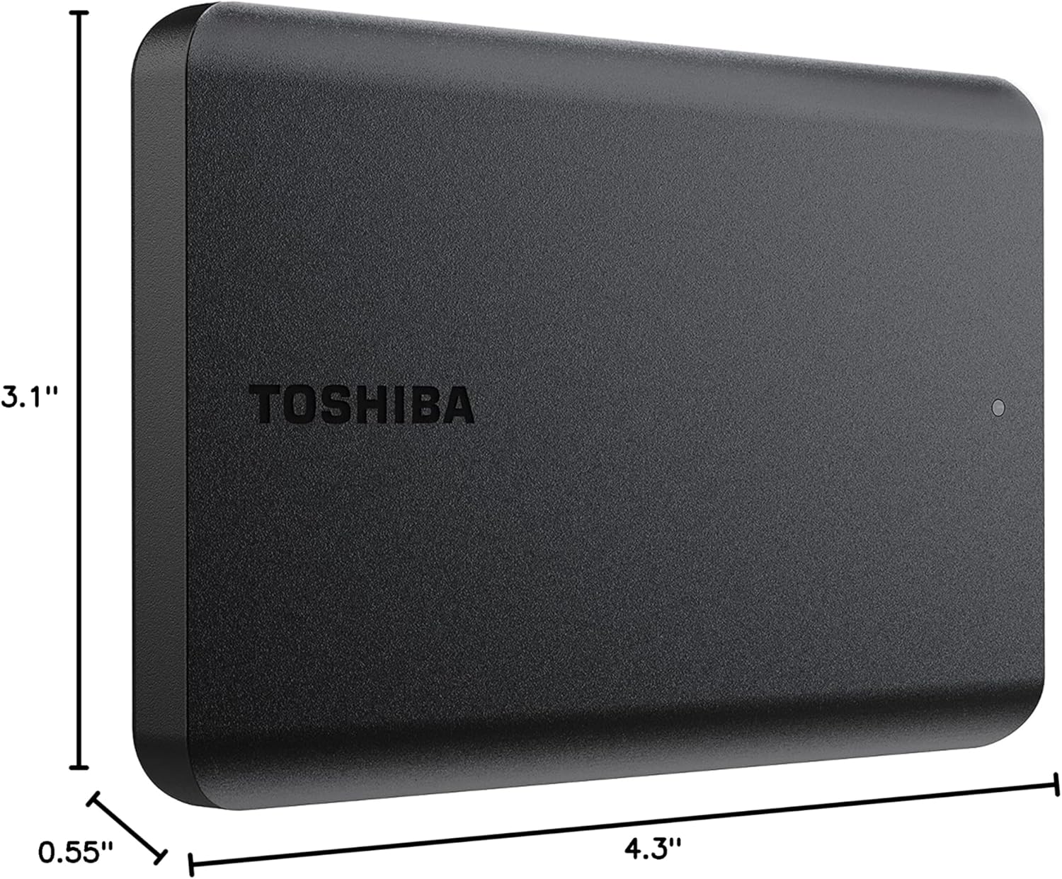 Toshiba Canvio Basics 2TB USB 3.0 Port Close-up