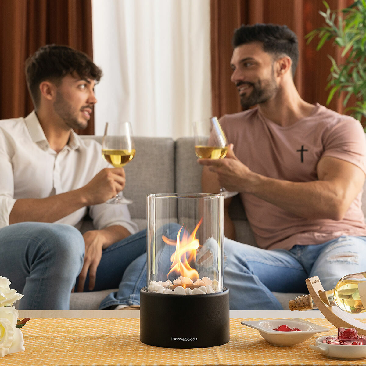 Decorative Bioethanol Tabletop Fireplace Heatfir InnovaGoods-11