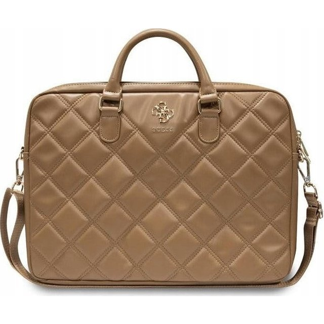Geanta laptop Guess Quilted 4G, eco-piele, maro, 31x41x6cm (GUCB15ZPSQSSGW)-0