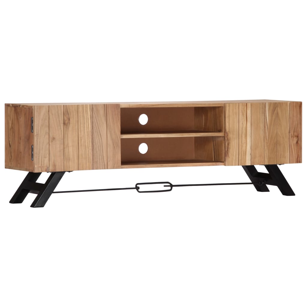 vidaXL TV Stand 55.1"x11.8"x17.7" Solid Wood Acacia-0