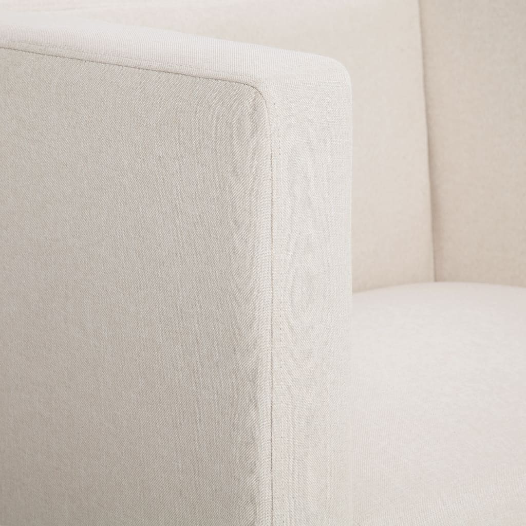 vidaXL Cube Armchair Cream Fabric-2