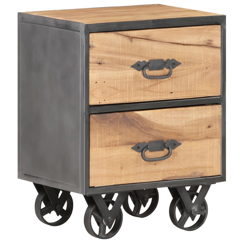 vidaXL Bedside Cabinet 15.7"x11.8"x20.1" Solid Reclaimed Wood-0