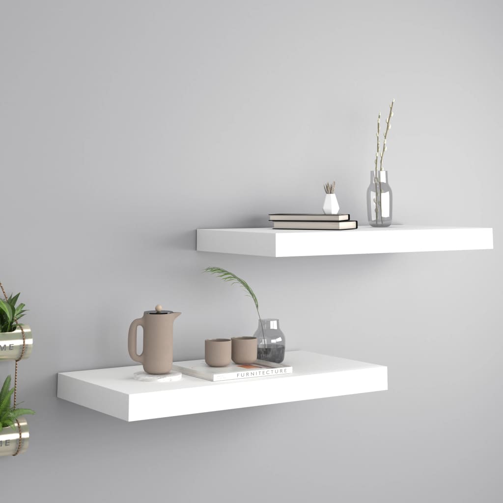 NNEVL Floating Wall Shelves 2 pcs White 50x23x3.8 cm MDF-0