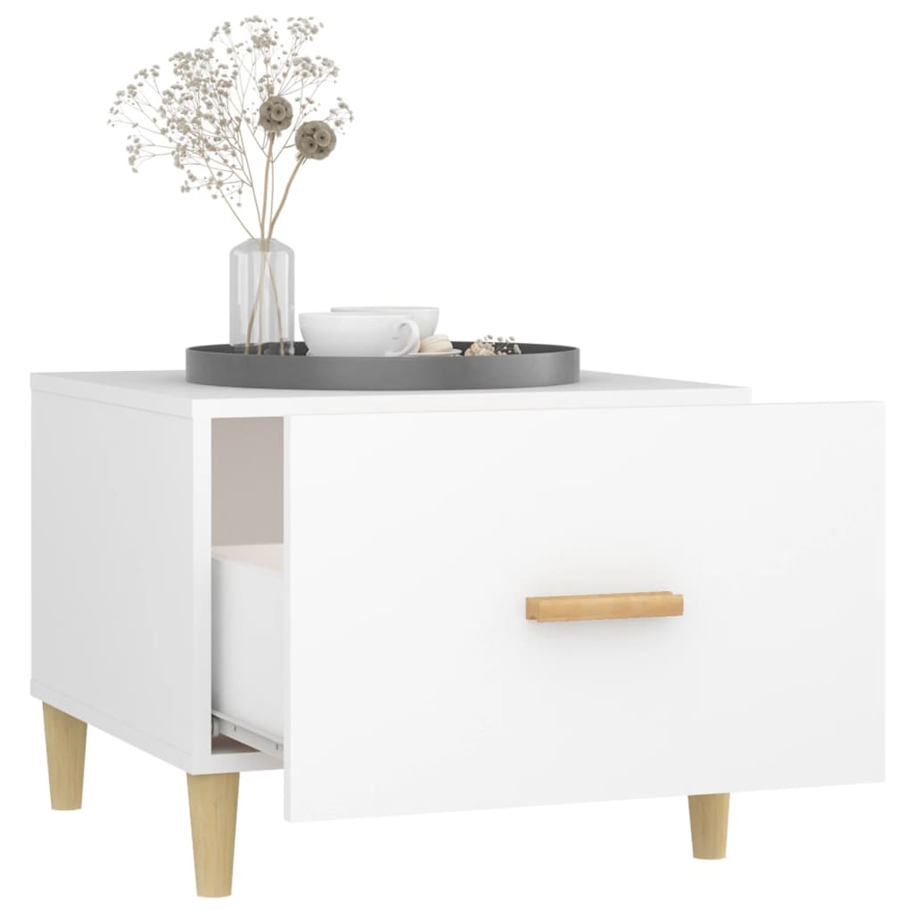 NNEVL Coffee Tables 2 pcs White 50x50x40 cm Engineered Wood-4