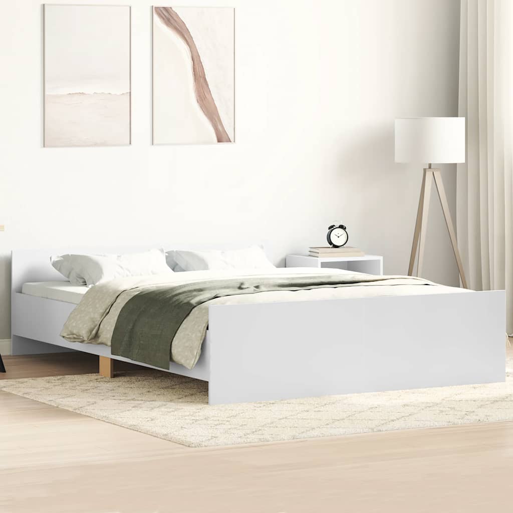 NNEVL Bed Frame without Mattress White 150x200 cm-0