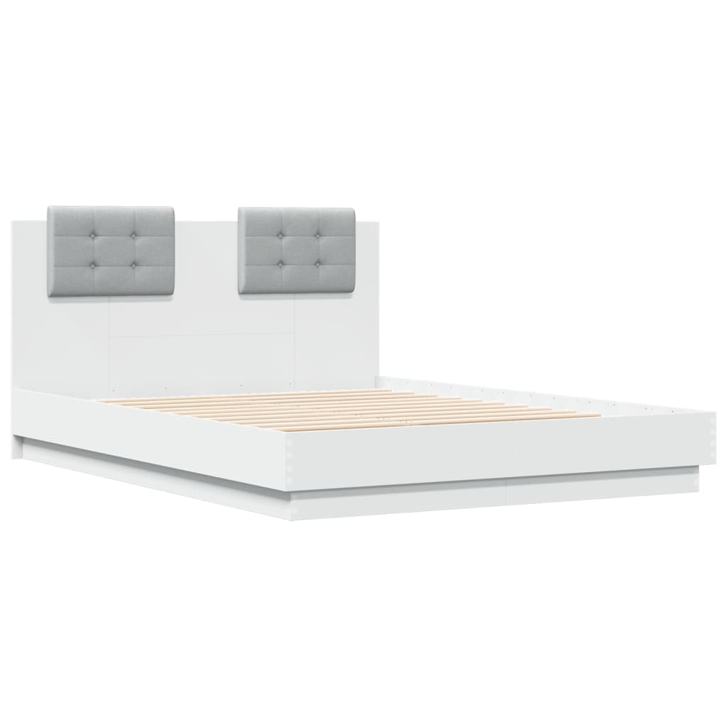 NNEVL Bed Frame without Mattress White 135x190 cm-2