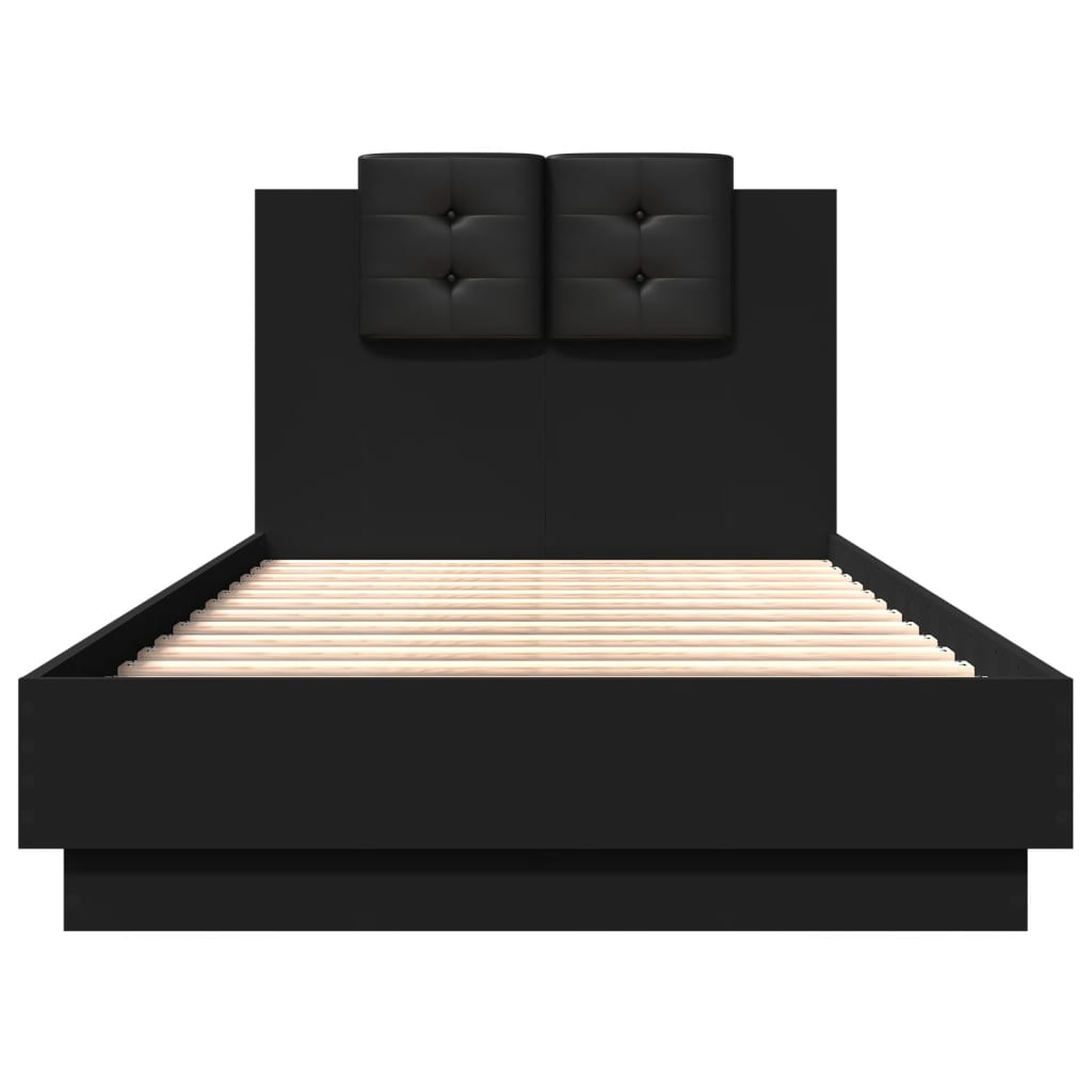 NNEVL Bed Frame without Mattress Black 90x190 cm-3