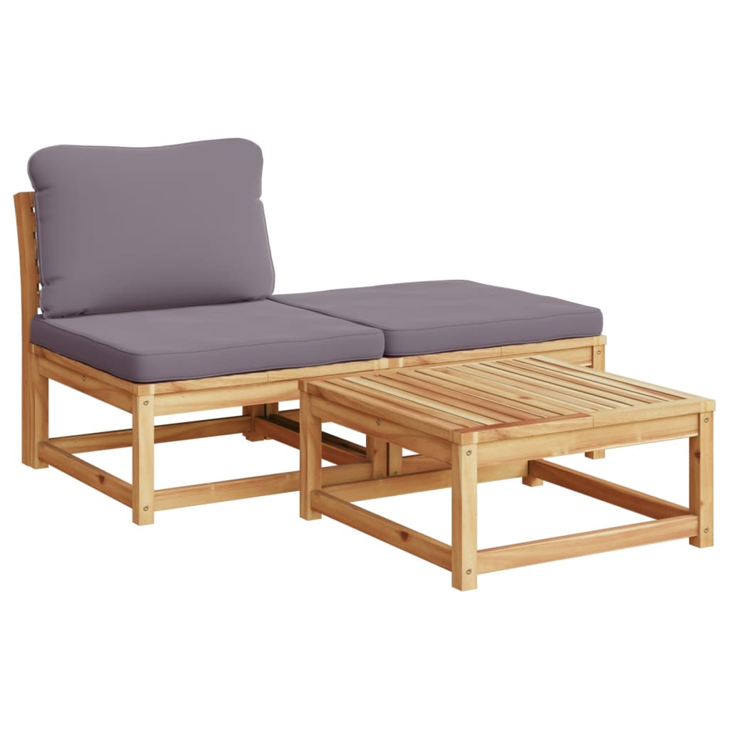 vidaXL 4 Piece Patio Lounge Set with Cushions Solid Wood Acacia-2