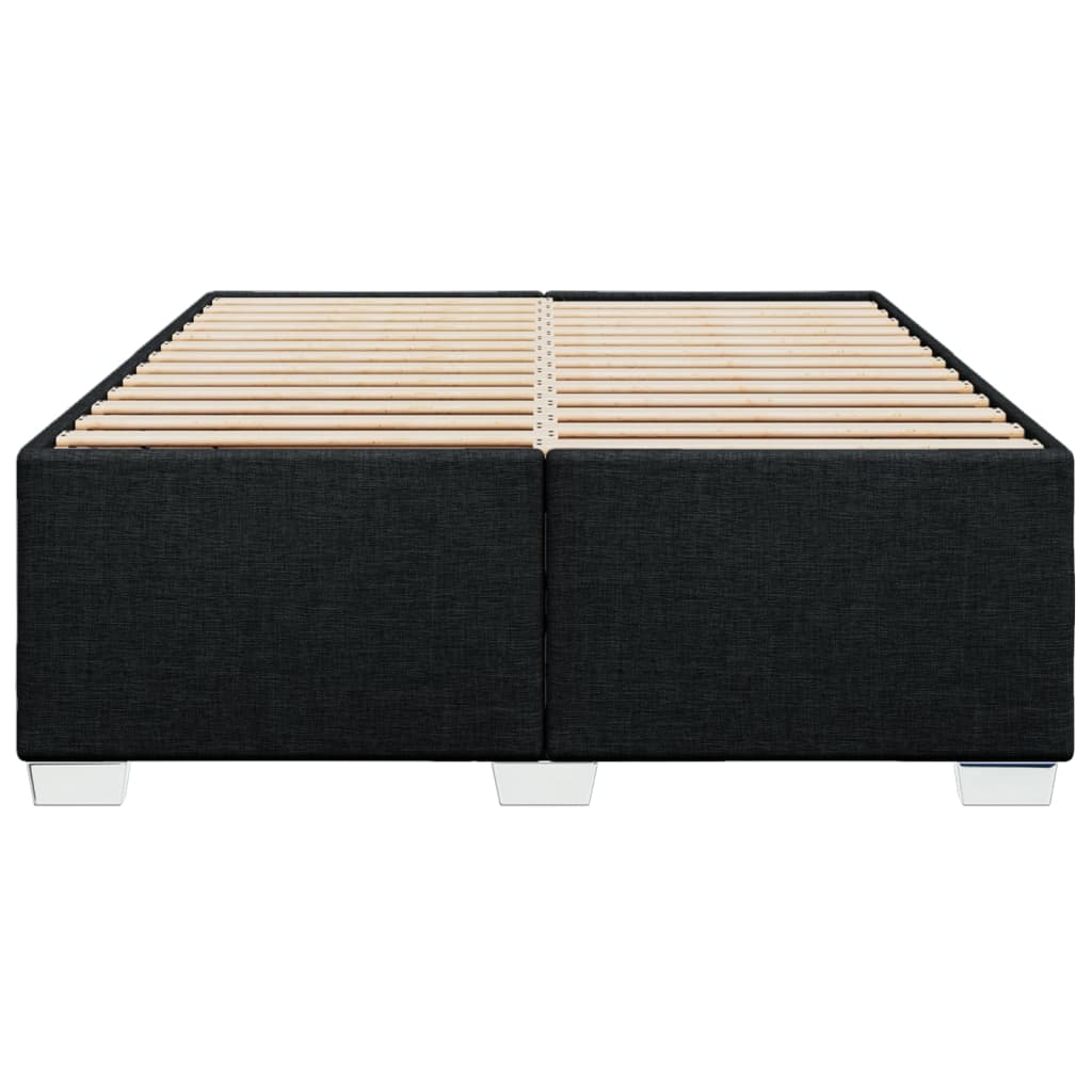 NNEVL Bed Frame without Mattress Black Double Fabric-3