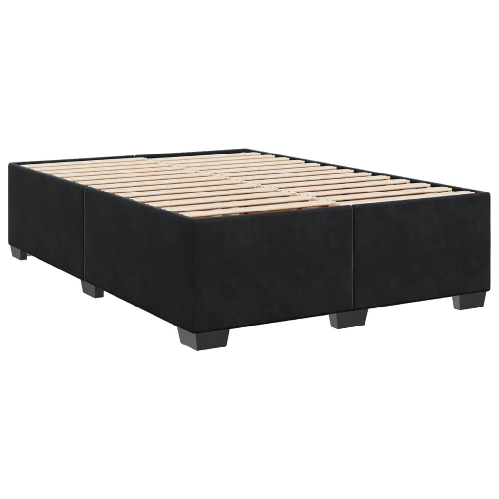 NNEVL Bed Frame without Mattress Black Queen Velvet-2