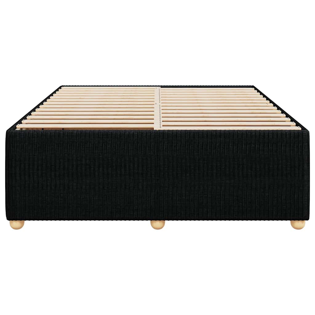 NNEVL Bed Frame without Mattress Black Queen Fabric-3
