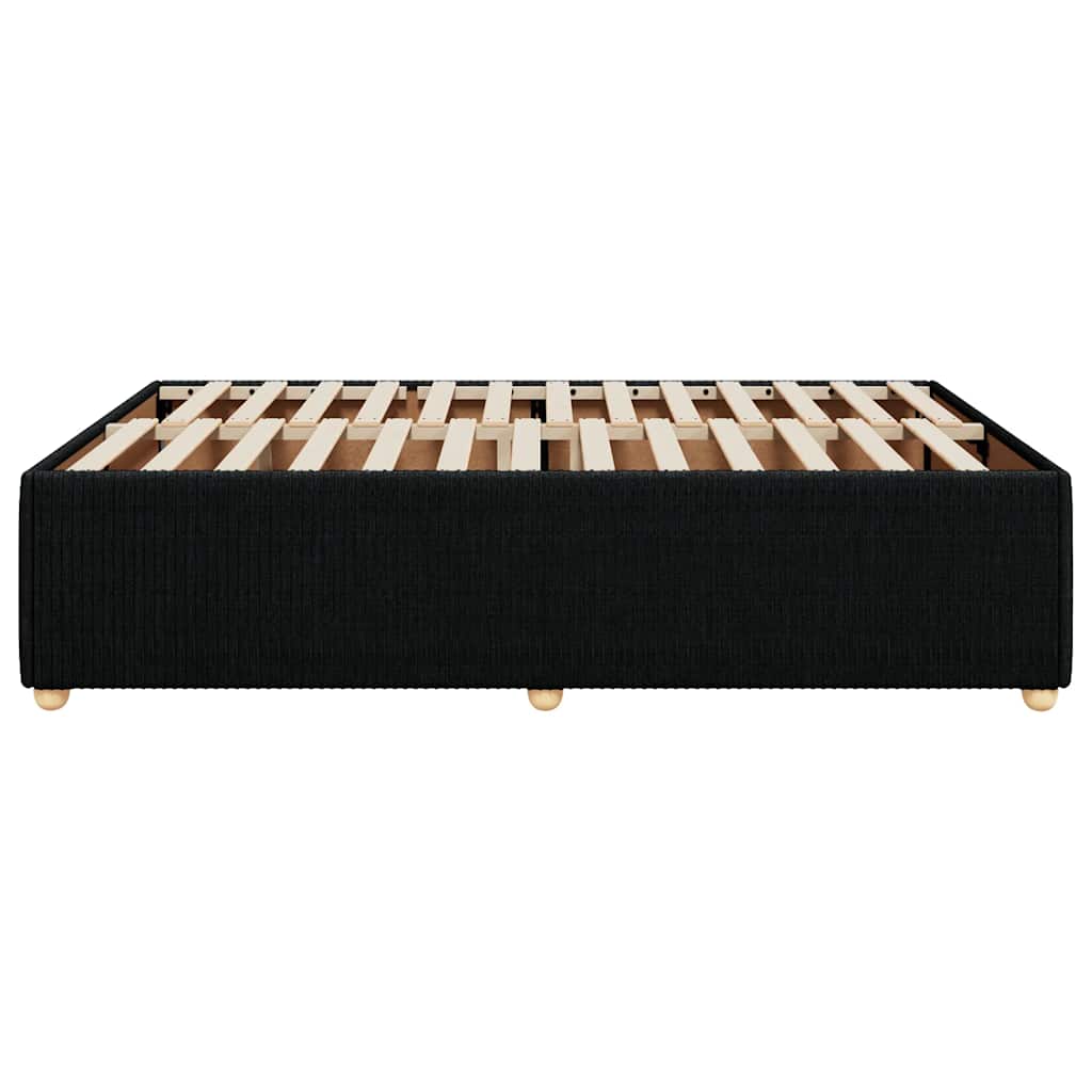 NNEVL Bed Frame without Mattress Black Queen Fabric-4