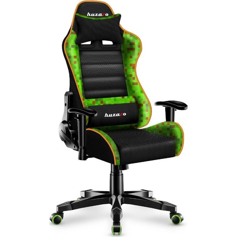 Huzaro Ranger 6.0 Gyerek Minecraft Gamer szék - Fekete/Zöld (Ranger 6.0 Pixel Mesh)-0