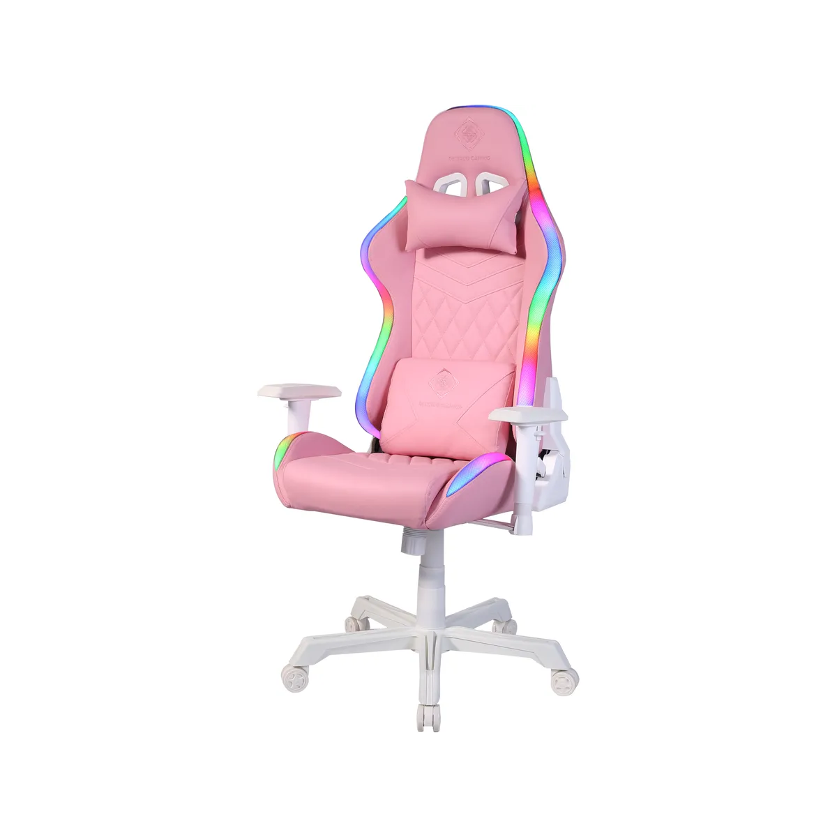 Deltaco GAM-080-P Műbőr RGB Gamer szék - Rózsaszín (GAM-080- P)-0