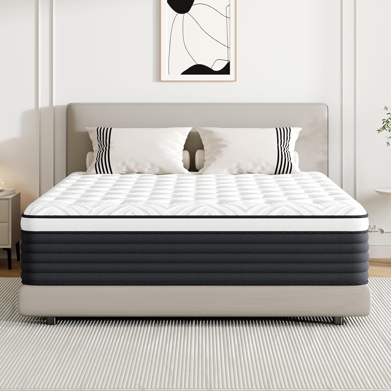 Twin PressureRelief Memory Foam Hybrid Mattress Pocketed-0