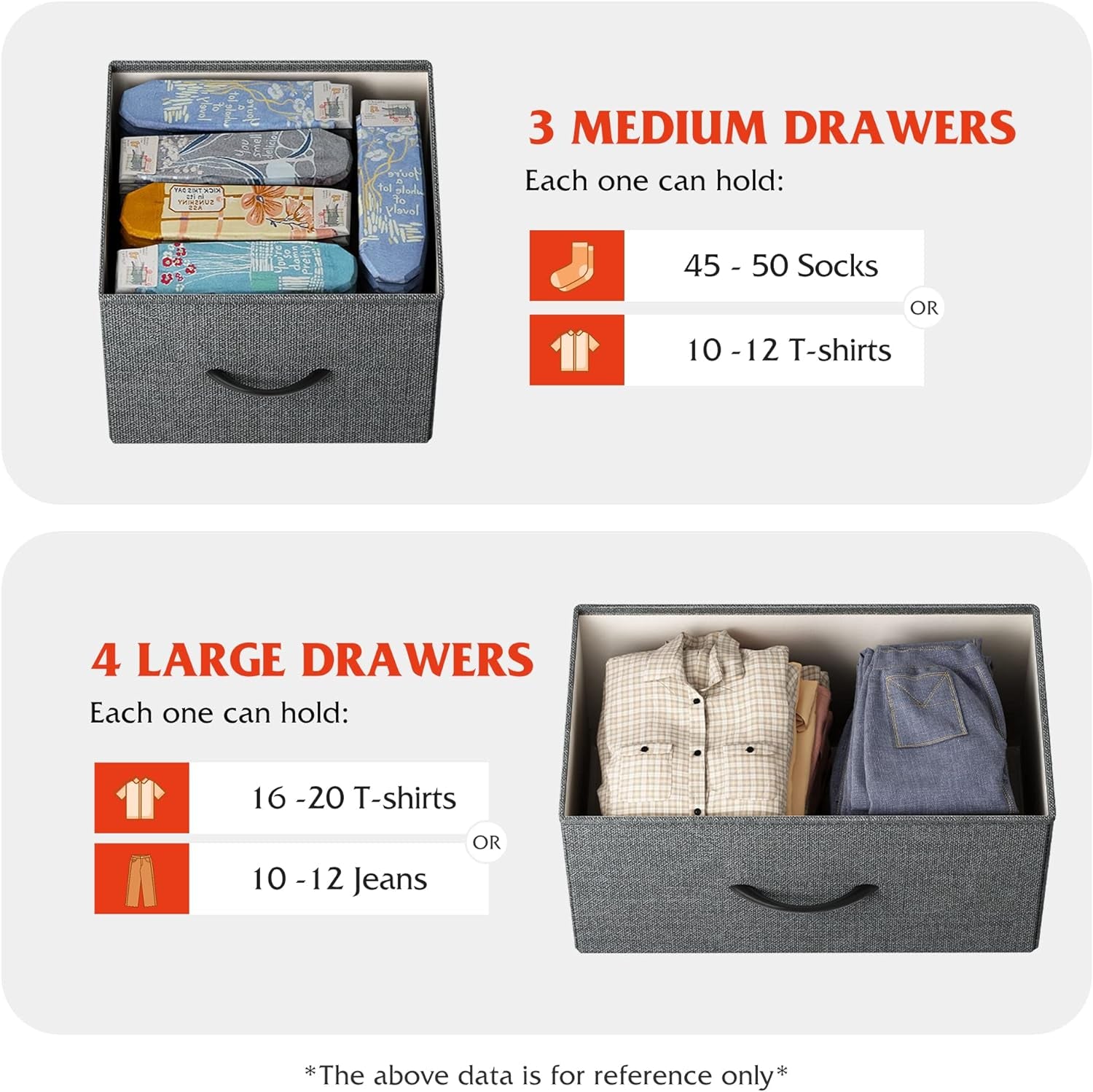 Dark Grey Dresser TV Stand With Fabric Drawers For 45 Inch TV-4