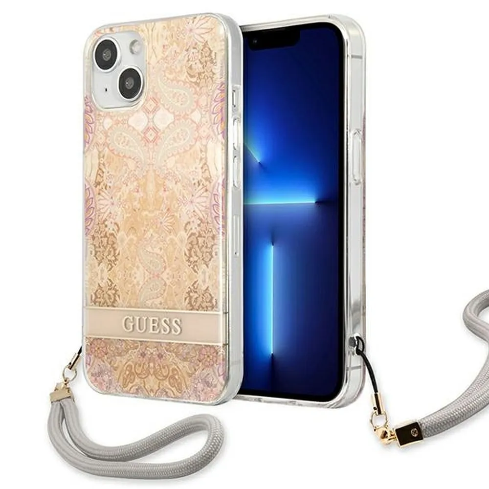 Guess Flower Cord Apple iPhone 13 mini Tok - Arany (GUHCP13SHFLSD)-0